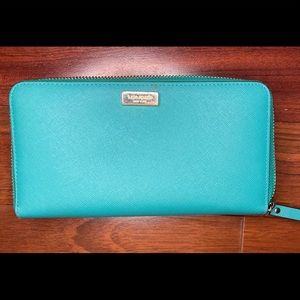 Kate Spade Full Size Leather Teal Wallet